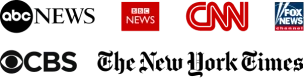 ABC News, BBC News, CNN, Fox News, CBS News, and The New York Times