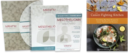 Mesothelioma resources package with book entitled The Cancer-Fighting Kitchen